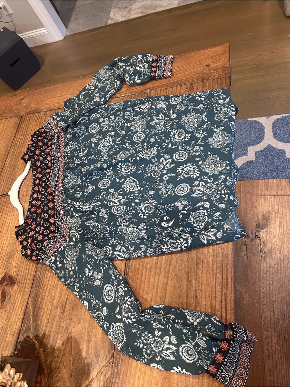 Loft Women's Floral Boho Long-Sleeve Top